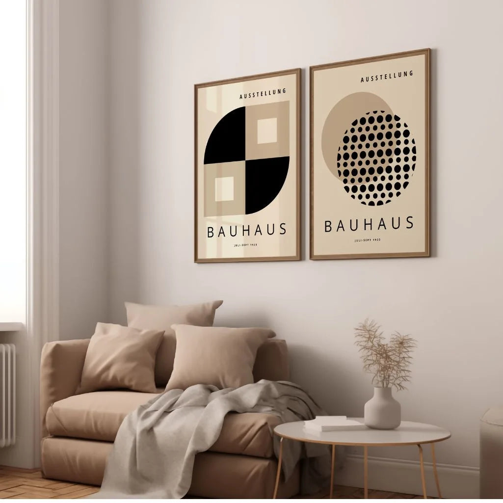 Bauhaus Negro Beige – Set de 2 pósteres