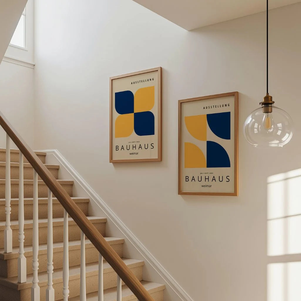 Bauhaus Azul Marino Amarillo – Set de 2 pósteres