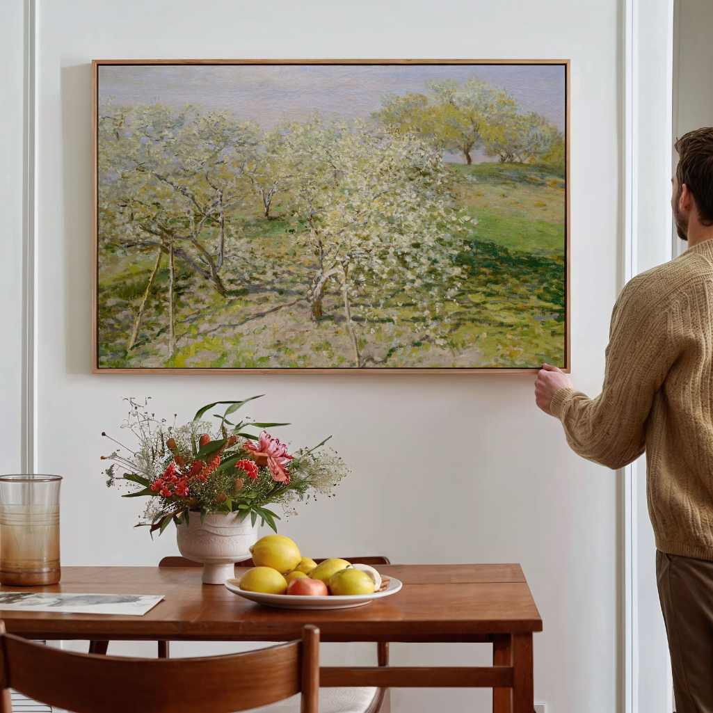 Lienzo enmarcado - Primavera Árboles frutales en flor