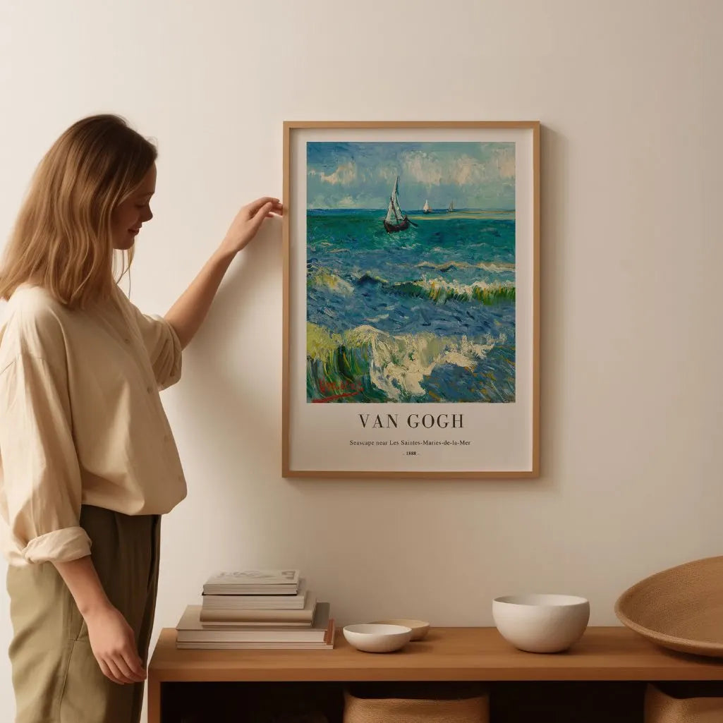 Vincent van Gogh – Marina cerca de Les Saintes-Maries-de-la-Mer Póster