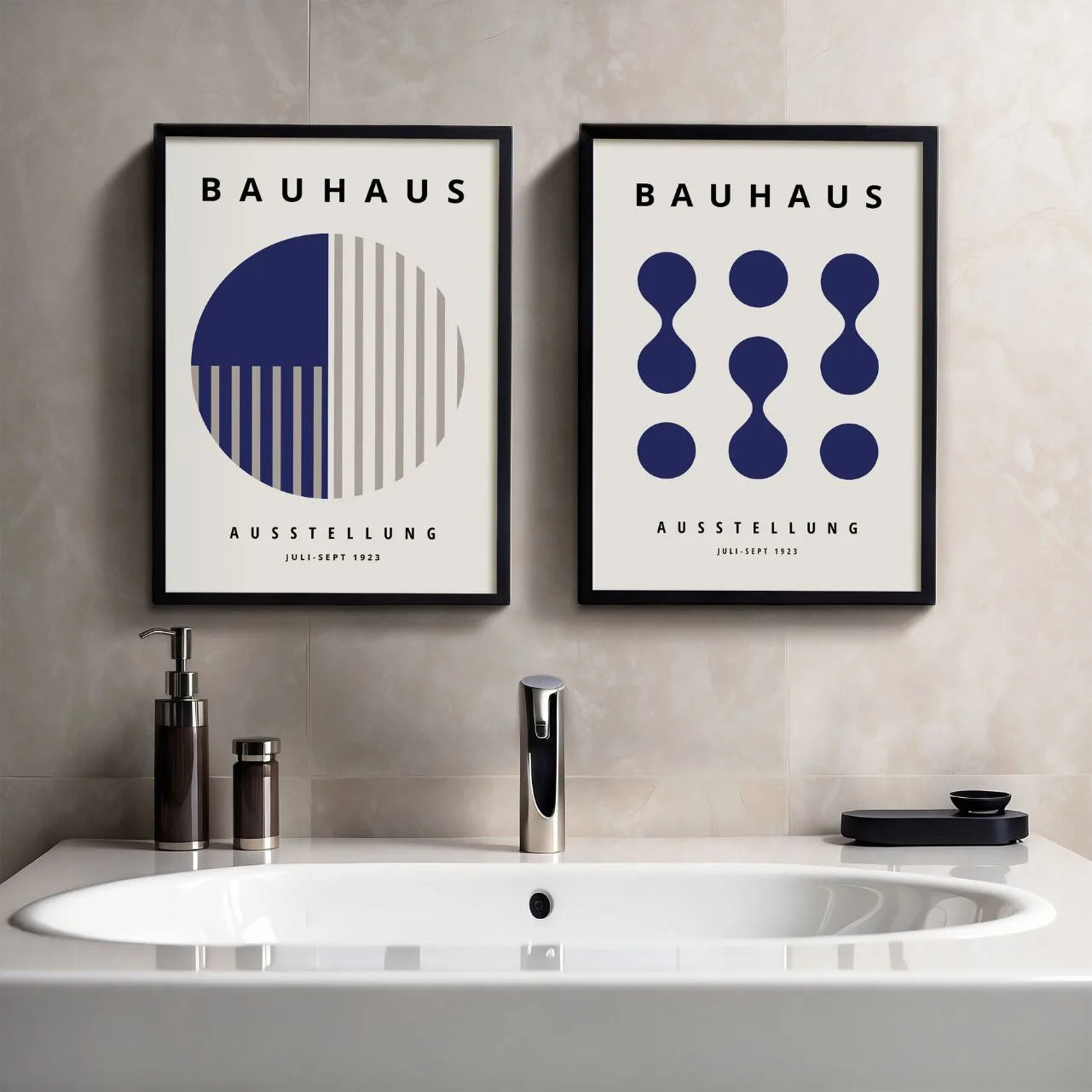 Bauhaus Azul marino – Set de 2 pósteres