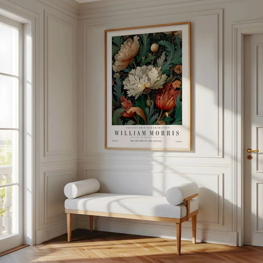 Póster – Flores Crema y Rojas