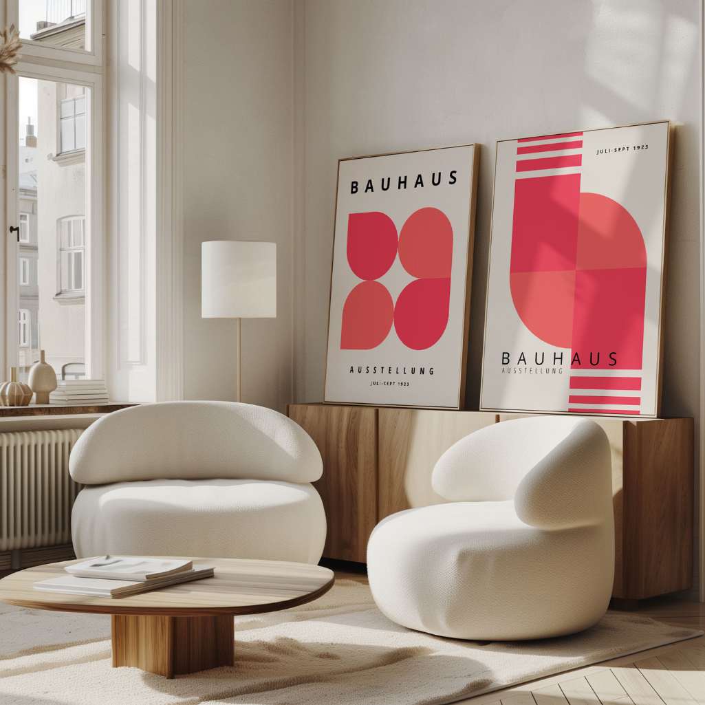 Bauhaus Rosa Pulso – Set de 2 pósteres