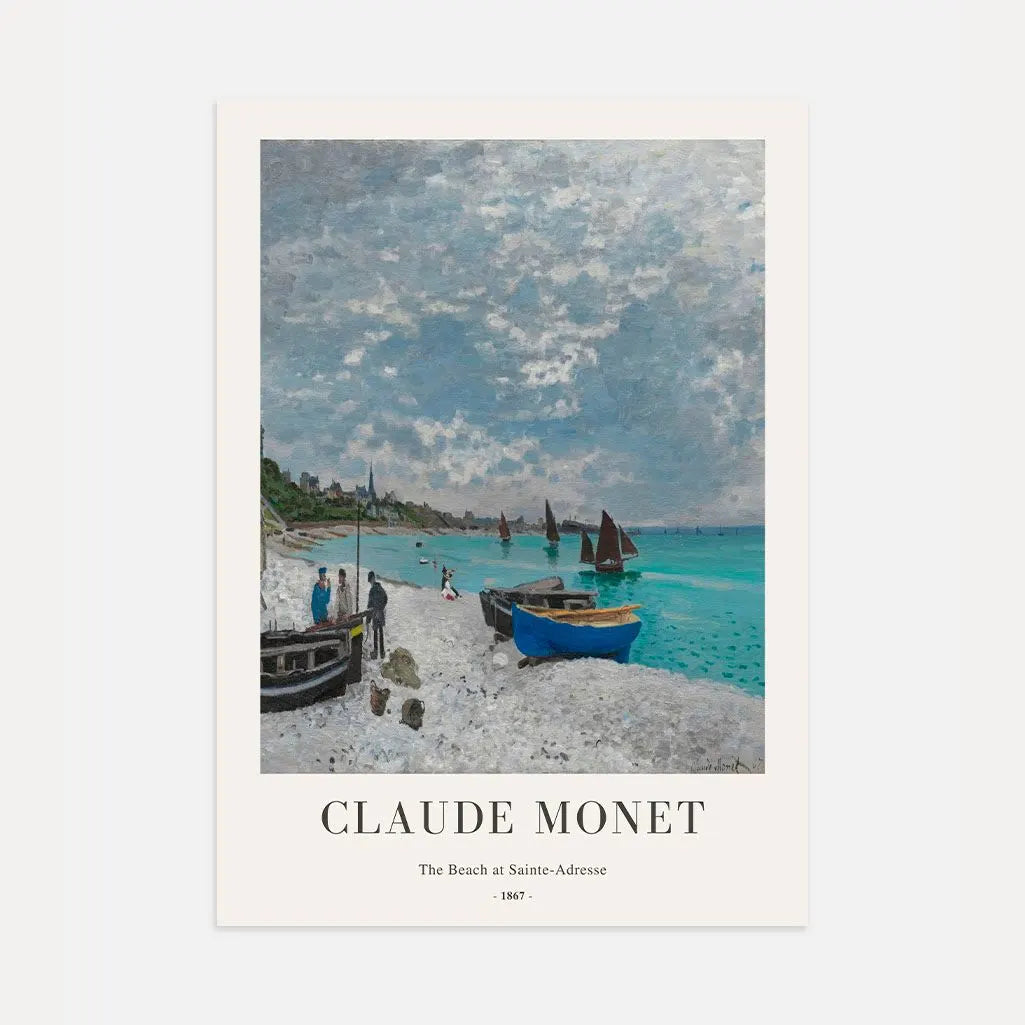 Claude Monet – La playa de Sainte-Adresse Póster