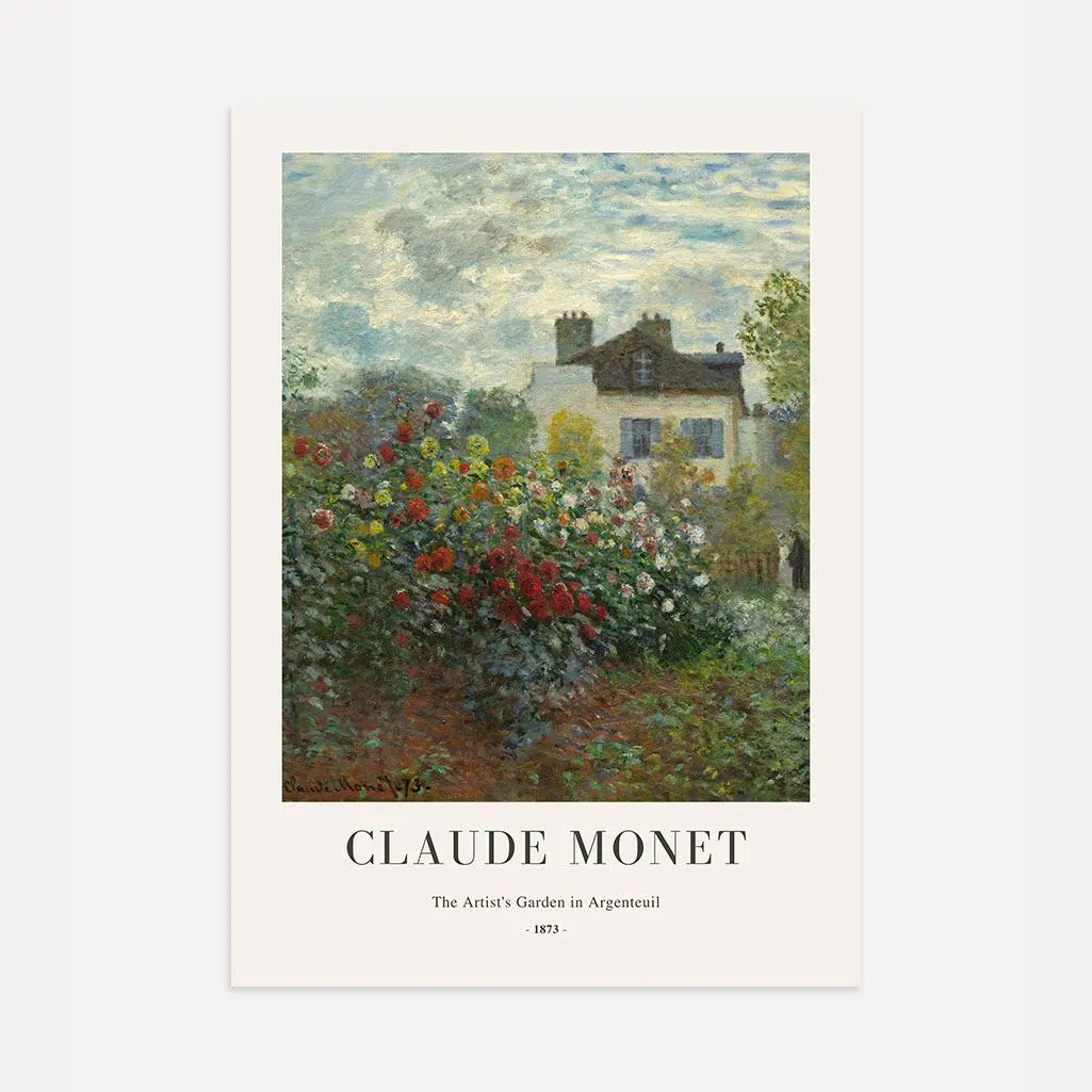 Claude Monet – El Jardín del Artista en Argenteuil Póster
