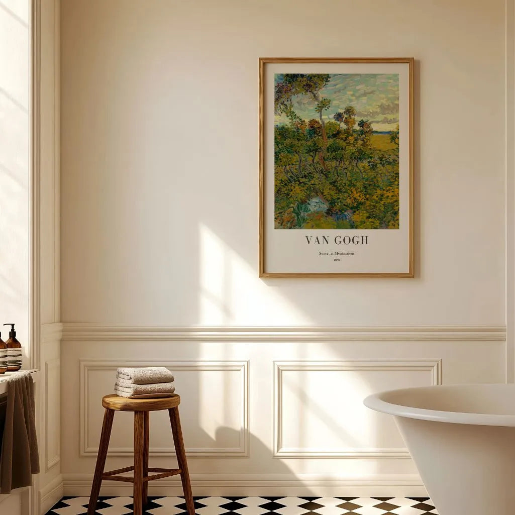 Vincent van Gogh – Atardecer en Montmajour Póster