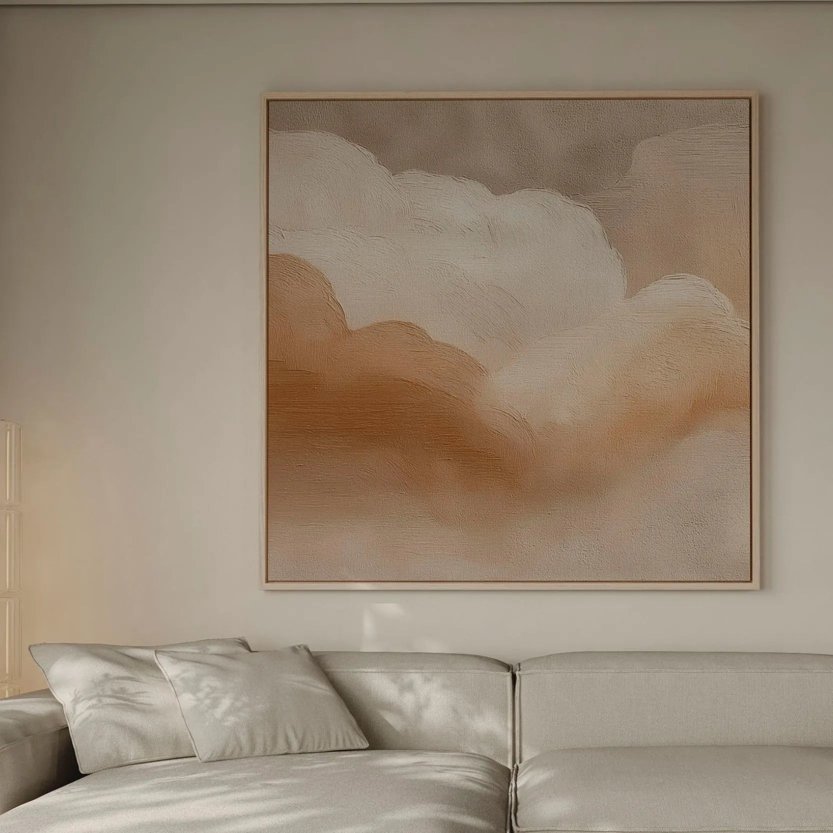 Lienzo enmarcado – Nubes beige