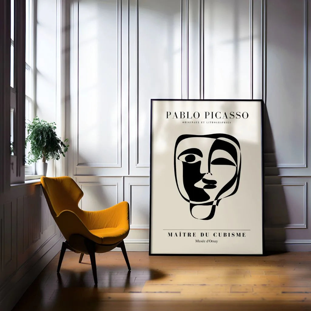 Póster inspirado en Pablo Picasso – Máscara de emoción