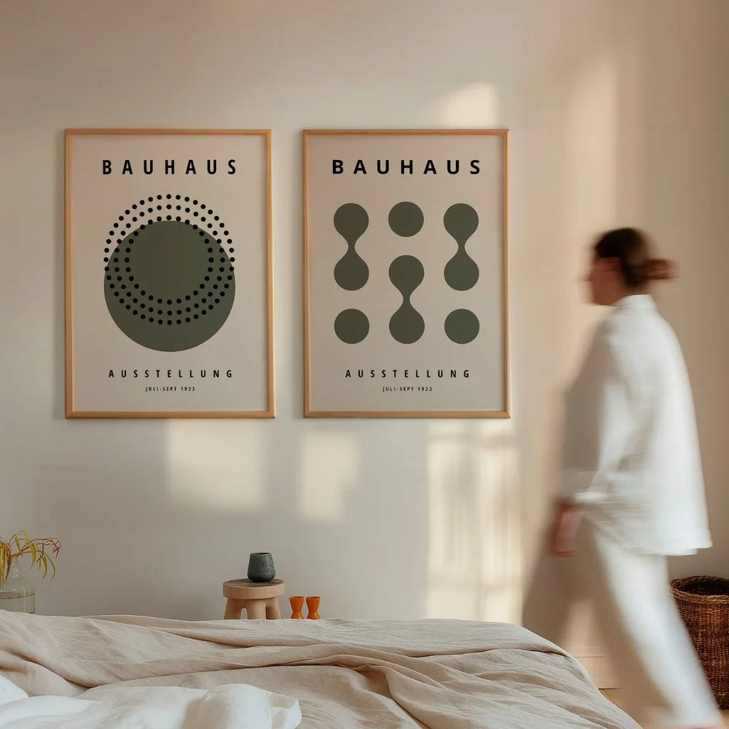 Bauhaus Formas Oliva – Set De 2 Pósteres