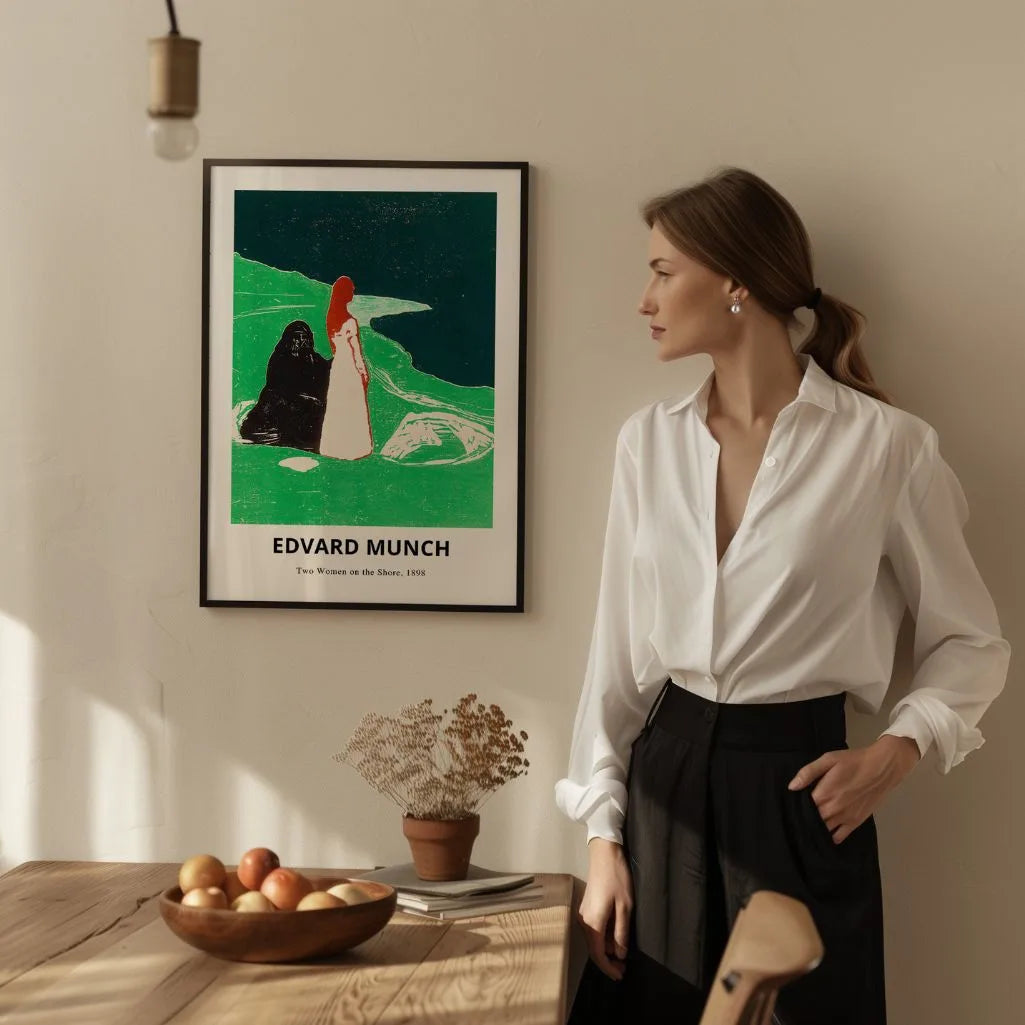 Póster Edvard Munch – Dos mujeres en la orilla