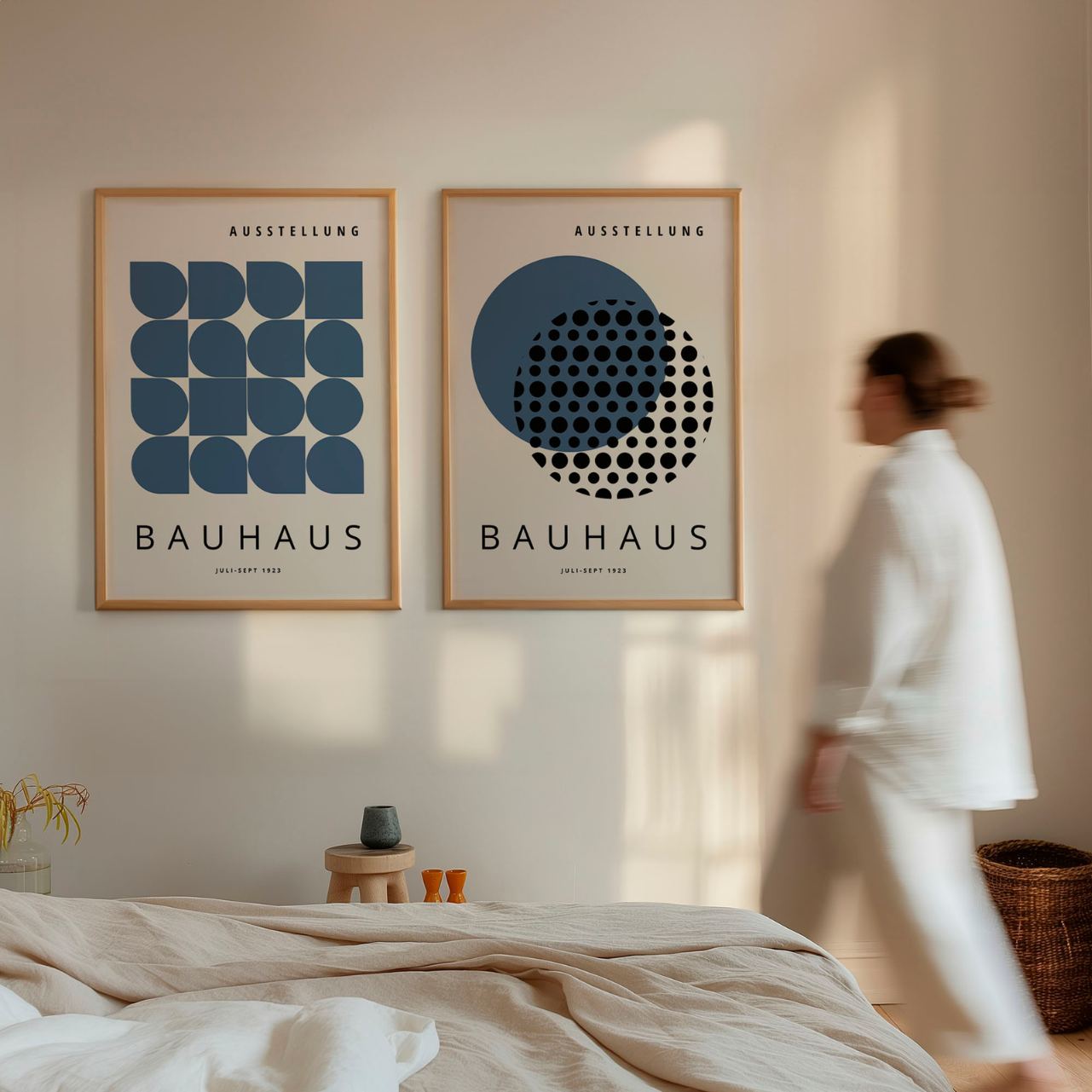 Bauhaus Minimal Azul marino – Set de 2 pósteres