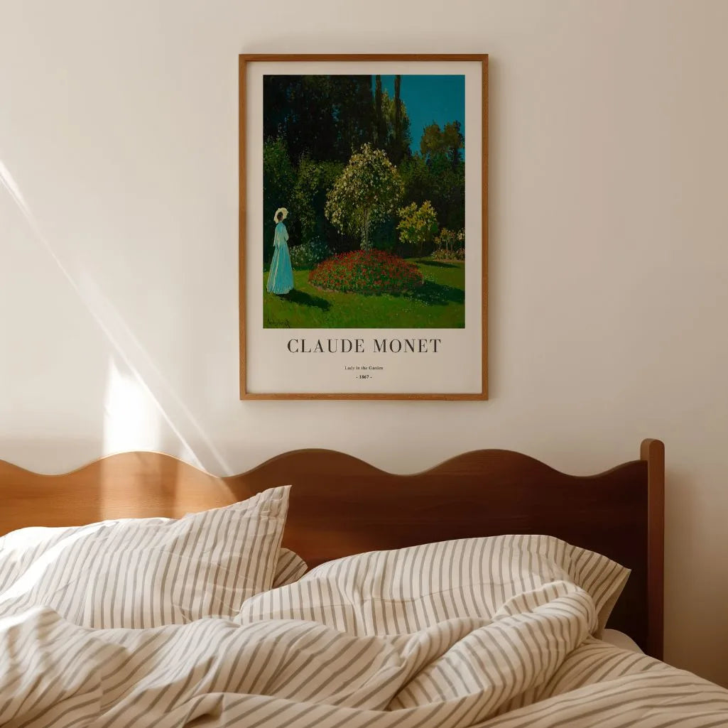Claude Monet – Dama en el jardín Póster