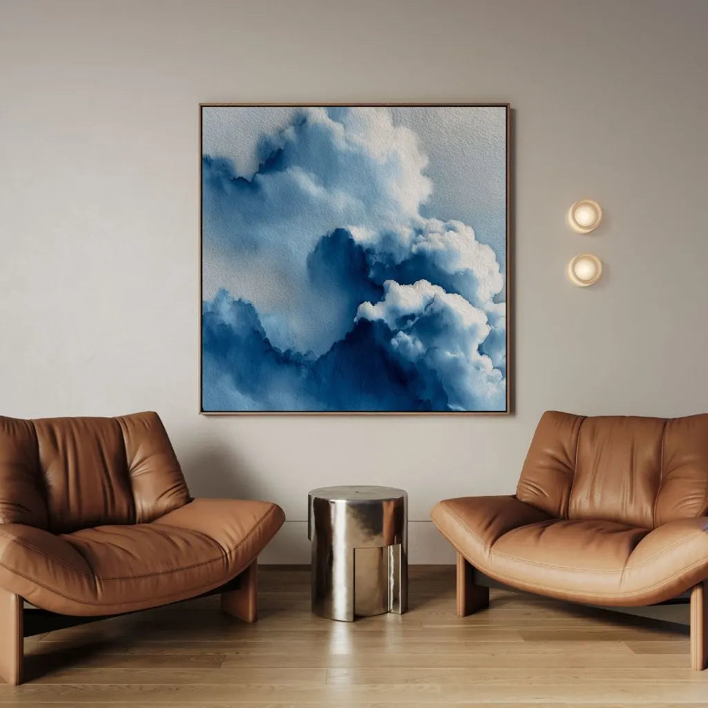Lienzo enmarcado – Nubes azules