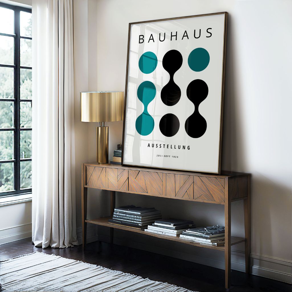 Bauhaus Contraste Turquesa Póster