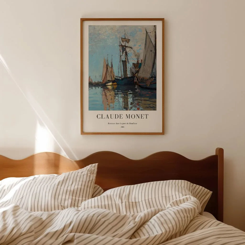 Claude Monet – Barcos en el puerto de Honfleur Póster