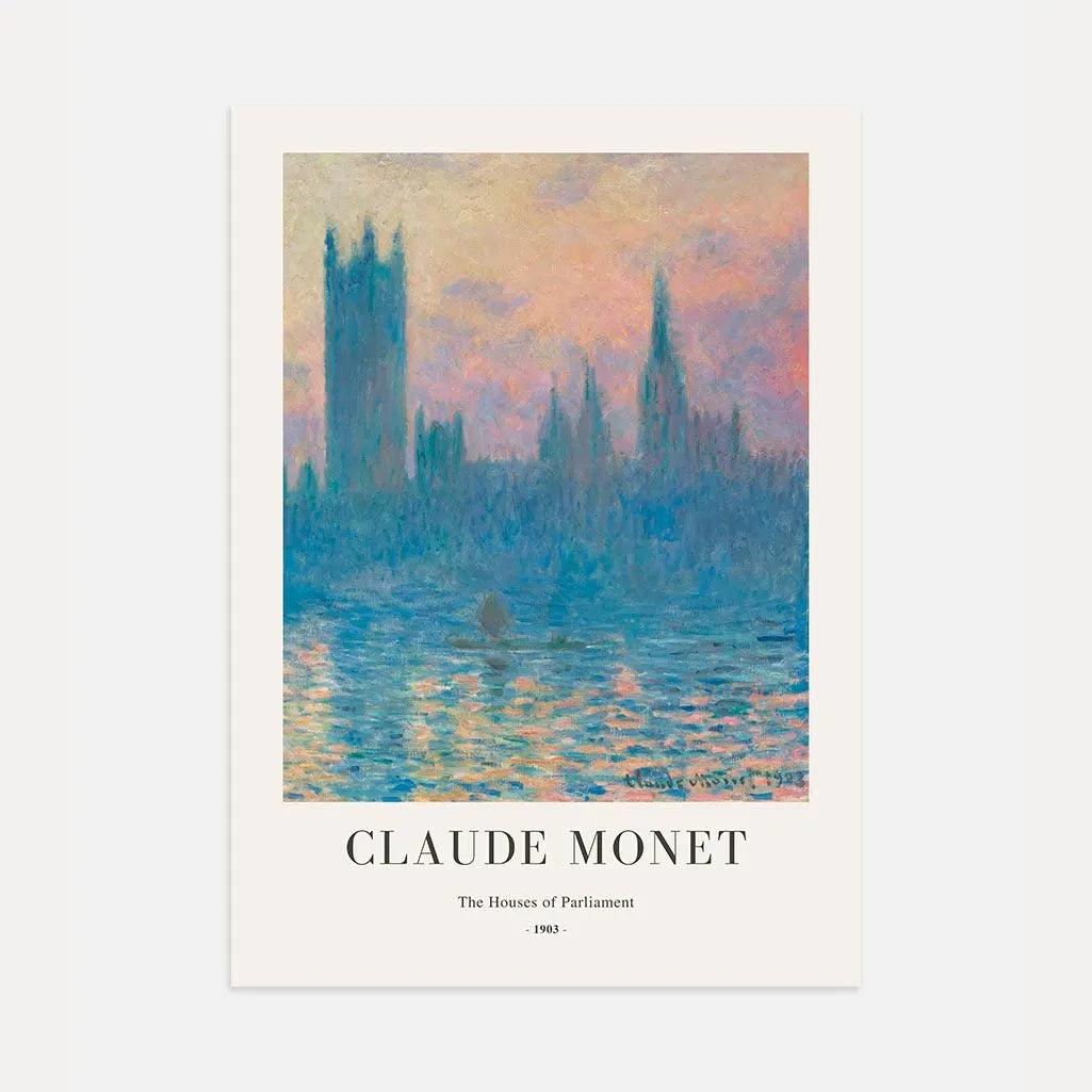 Claude Monet – Las Casas del Parlamento Póster