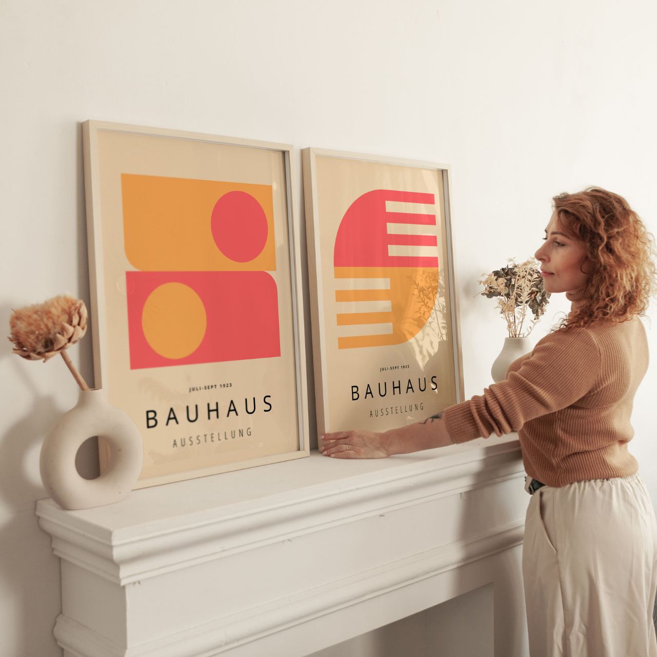 Bauhaus Rosa y amarillo – Set de 2 pósteres