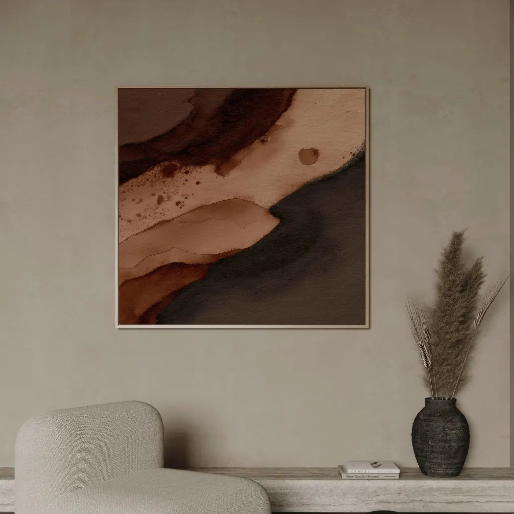 Lienzo enmarcado – Paisaje café