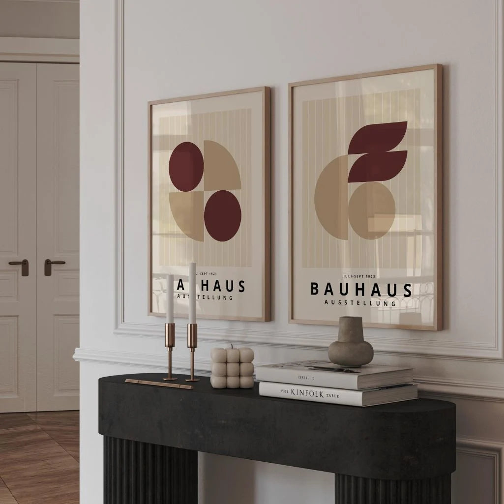 Bauhaus Borgoña Beige – Set de 2 pósteres