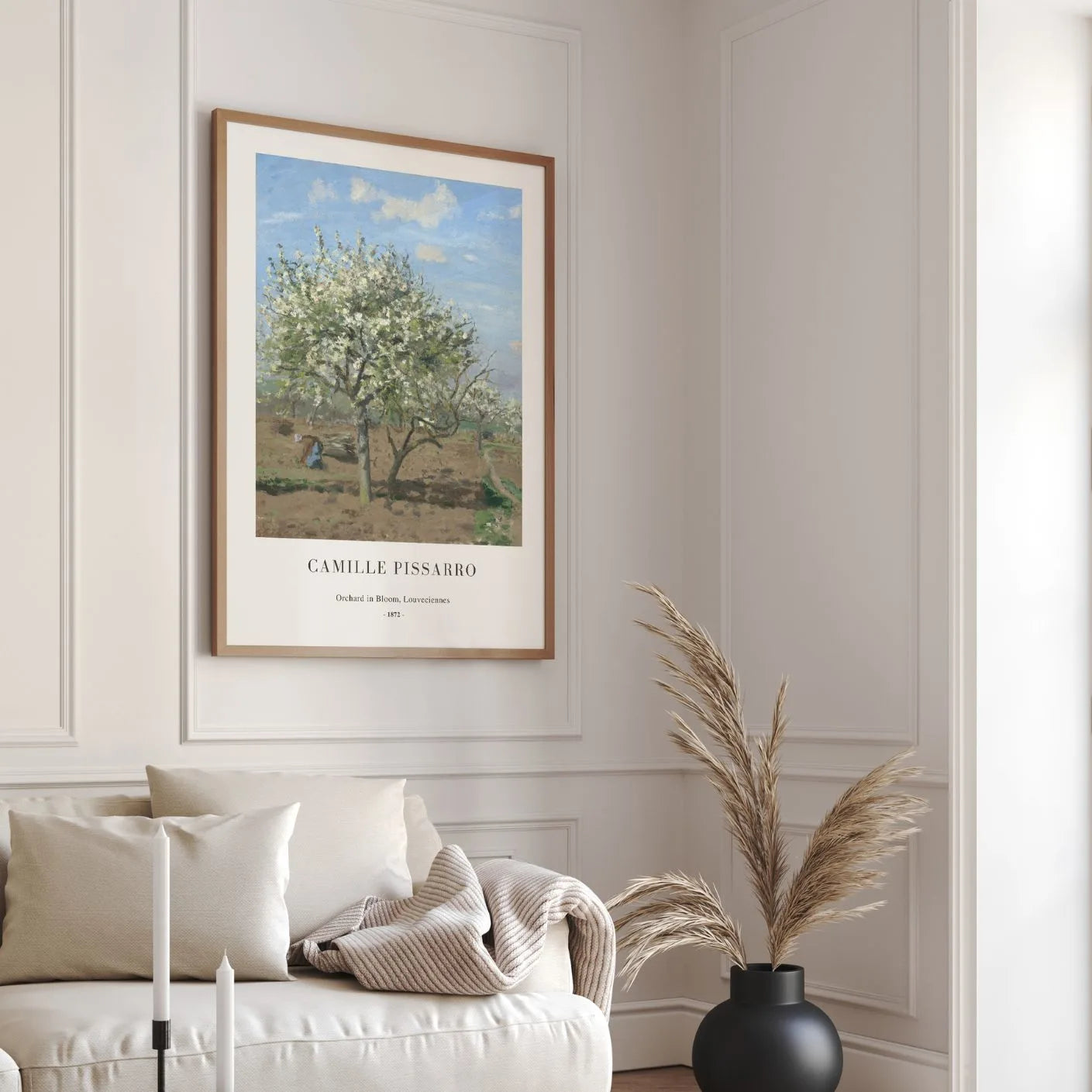 Camille Pissarro – Huerto en flor, Louveciennes Póster