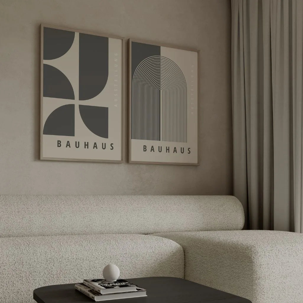 Bauhaus Geometría Grafito – Set De 2 Pósteres