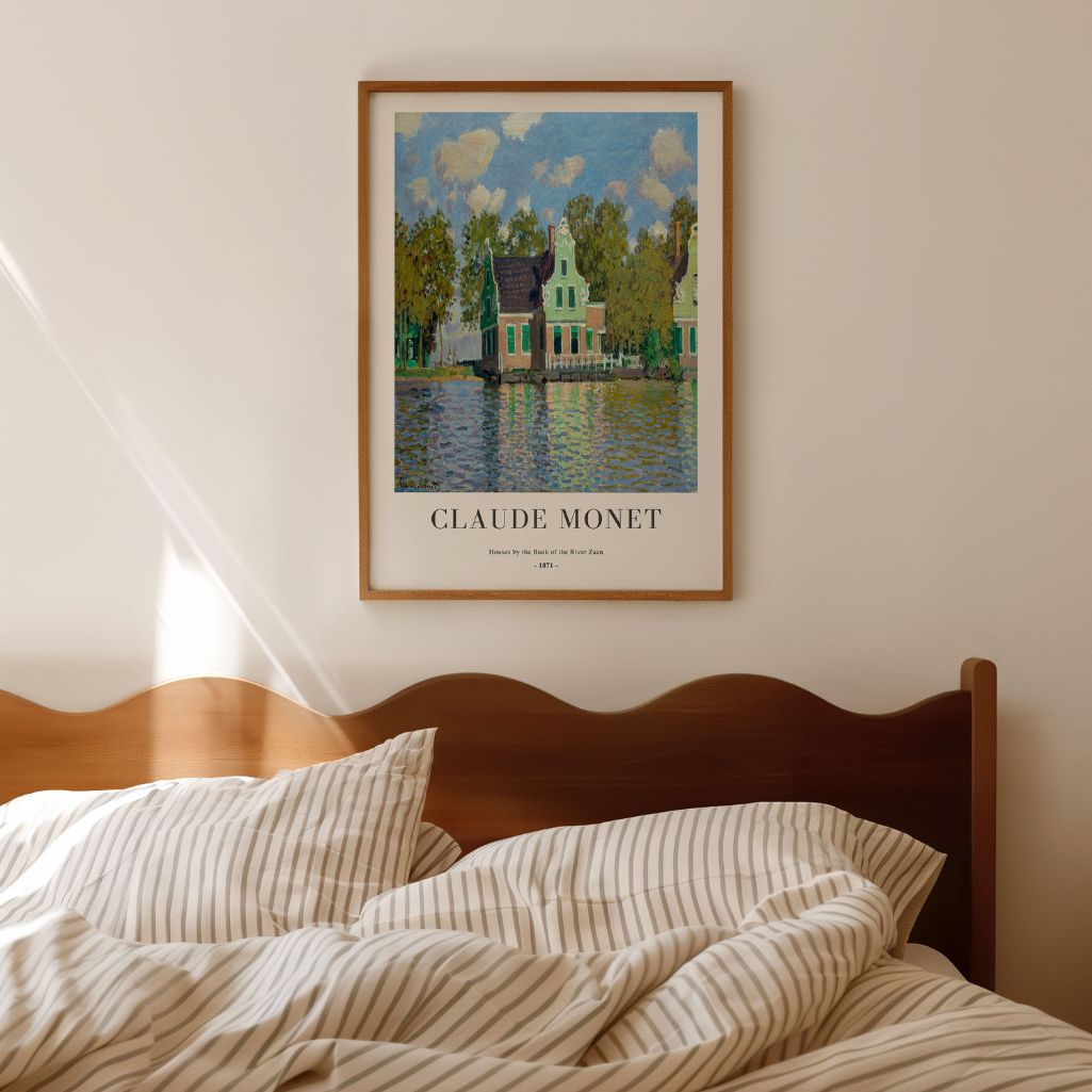Claude Monet – Casas a orillas del río Zaan (1871) Póster