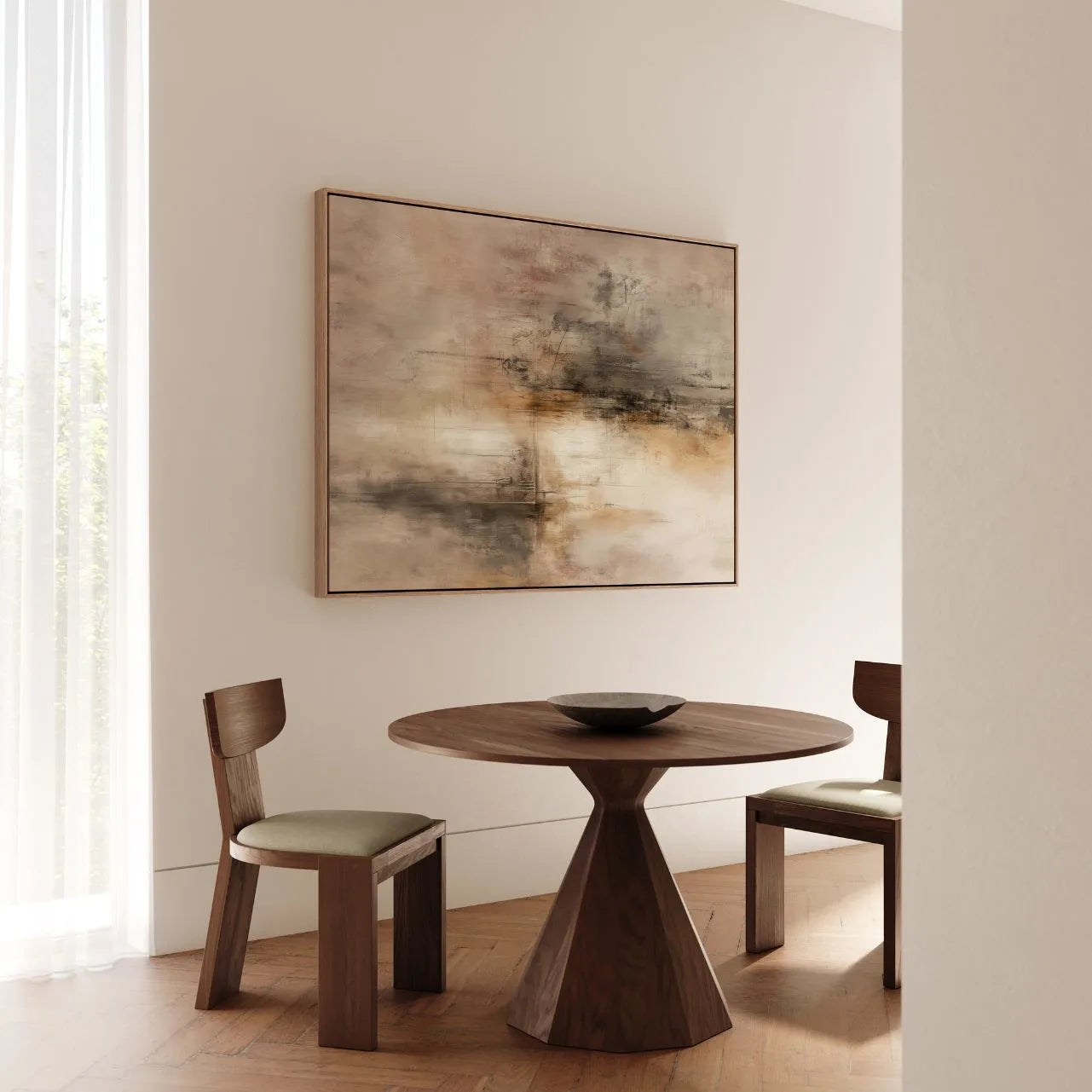 Lienzo enmarcado Beige Materia