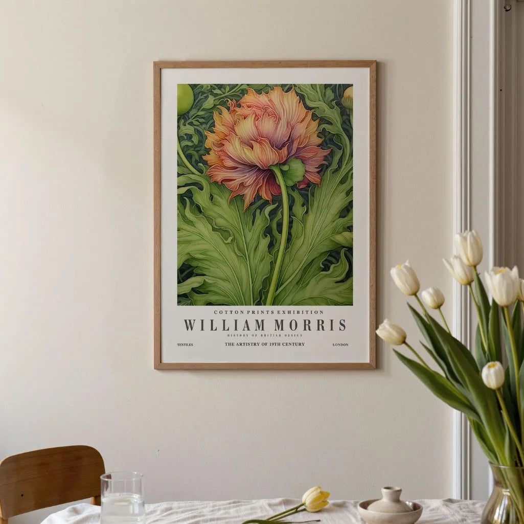 Póster – Flor Verde y Naranja