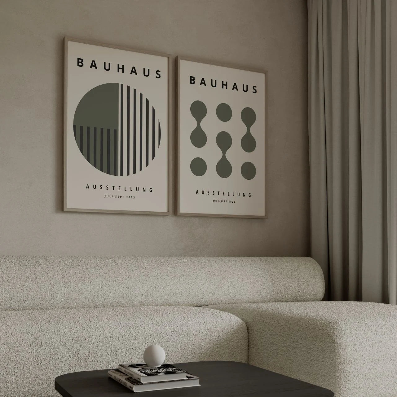 Bauhaus Verde oliva – Set de 2 pósteres