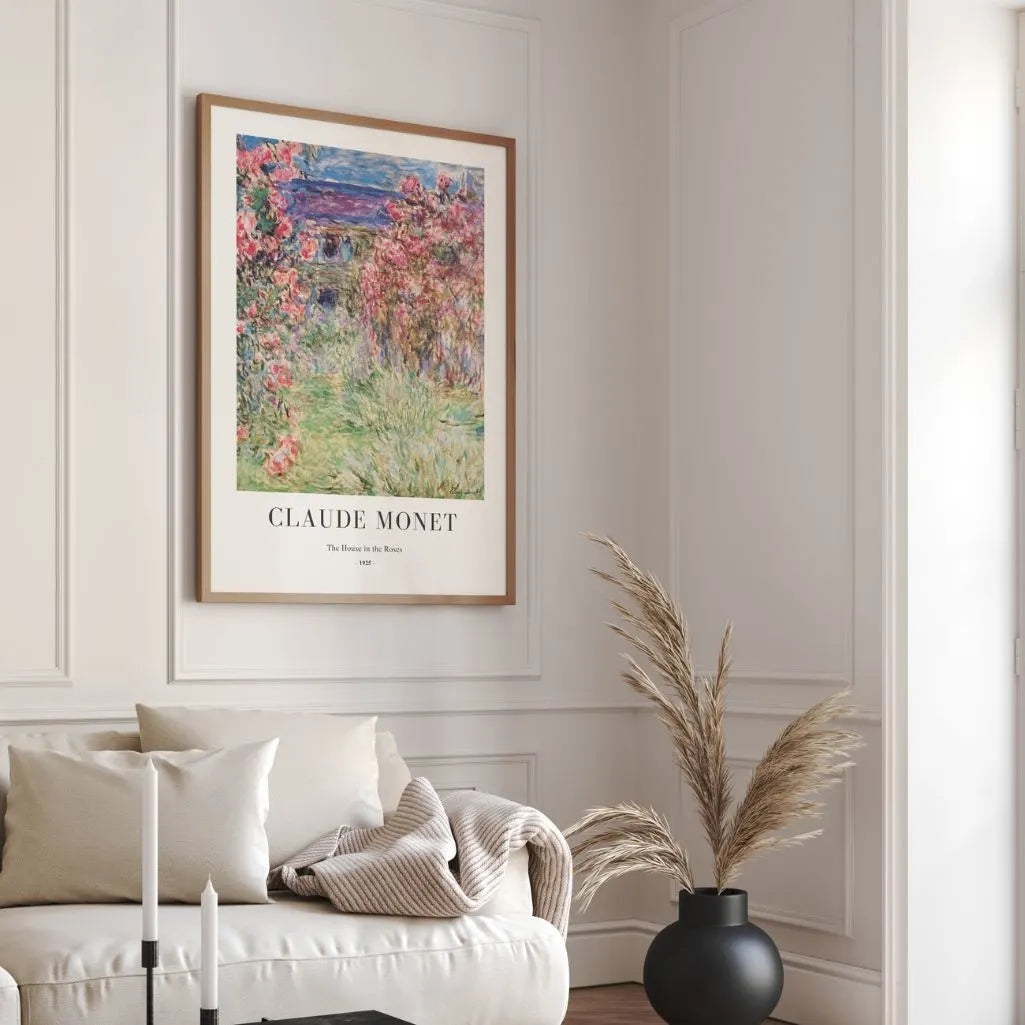 Claude Monet – La casa entre las rosas Póster