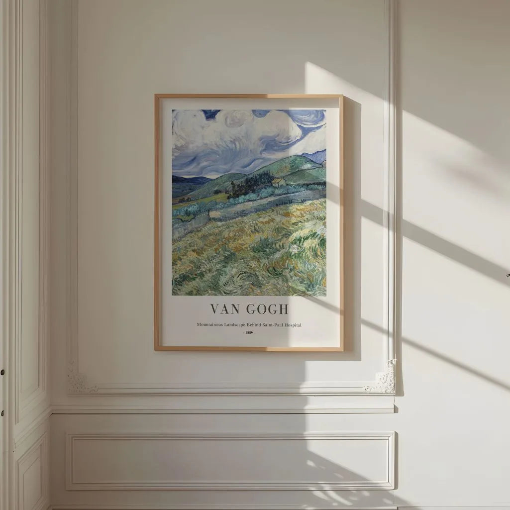 Póster Vincent van Gogh – Paisaje montañoso detrás del hospital Saint-Paul