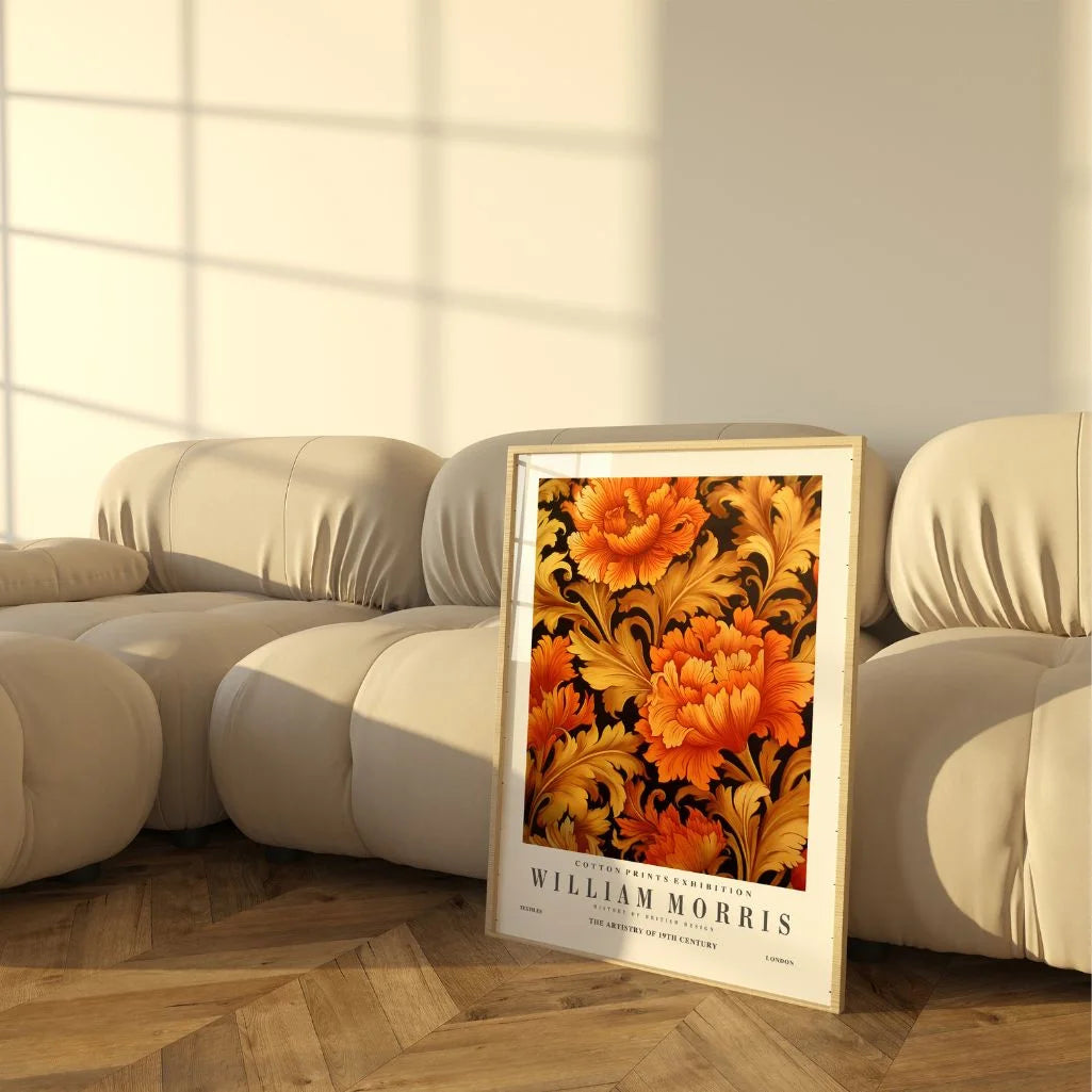 Póster – Motivo Floral Dorado