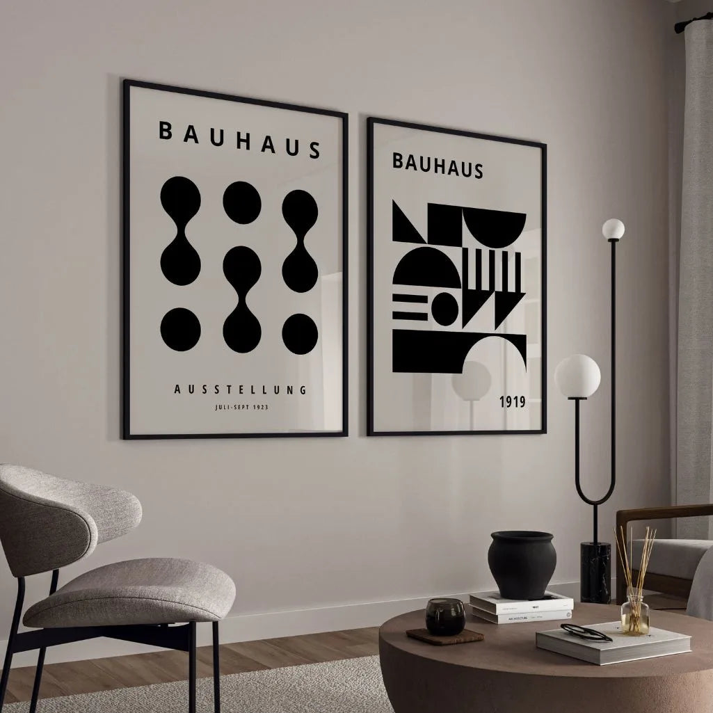 Bauhaus Amarillo Negro – Set de 2 pósteres