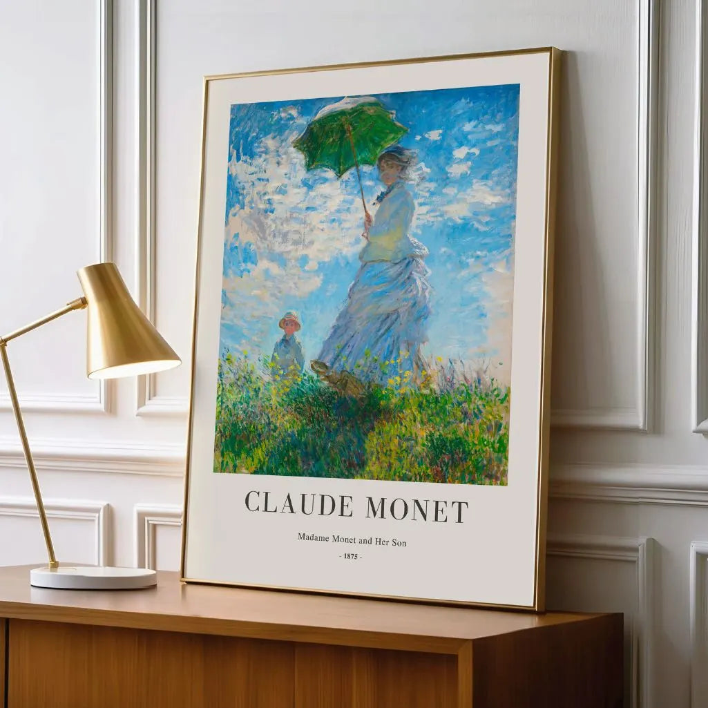 Claude Monet – Madame Monet con Sombrilla Póster