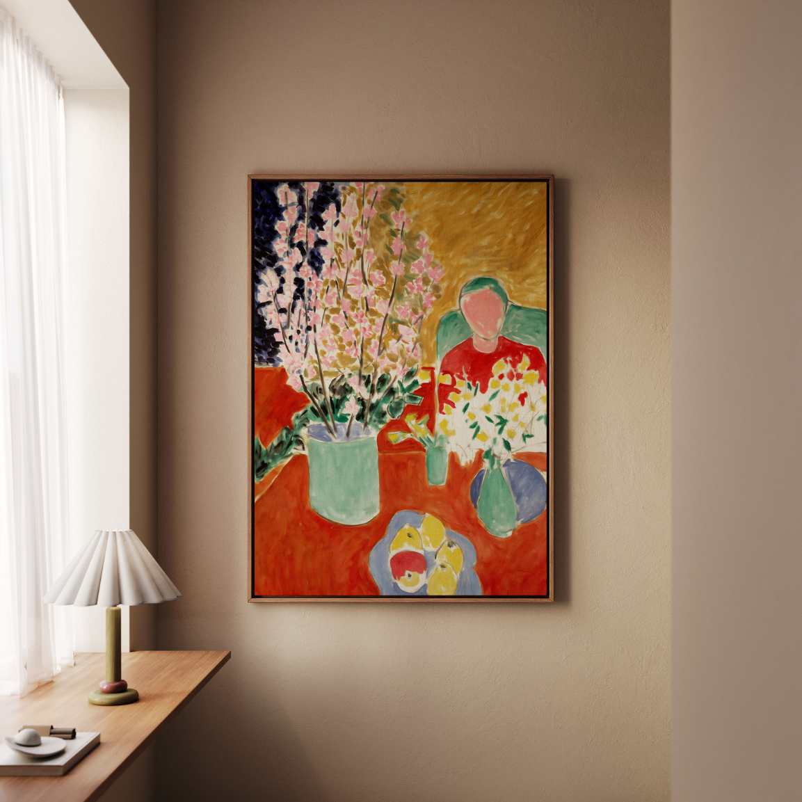 Lienzo enmarcado – Flores de ciruelo