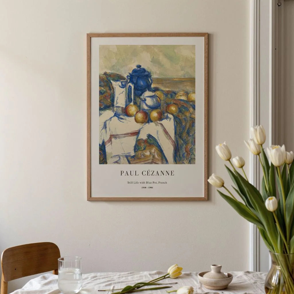Paul Cézanne – Naturaleza muerta con jarra azul Póster