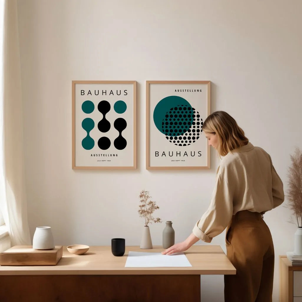Bauhaus Negro Verde – Set de 2 pósteres