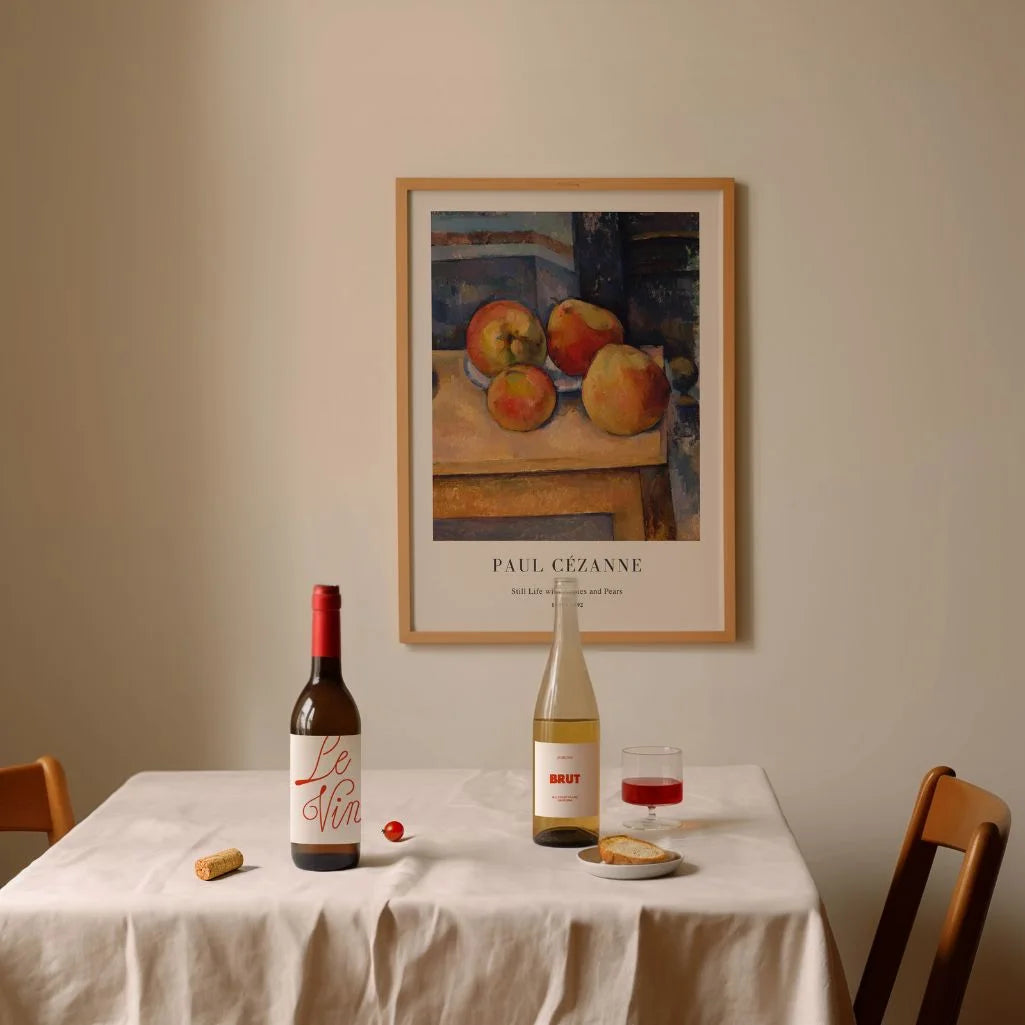 Paul Cézanne – Naturaleza muerta con manzanas y peras Póster