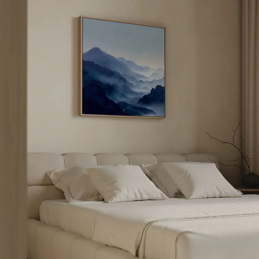 Lienzo enmarcado – Valle azul