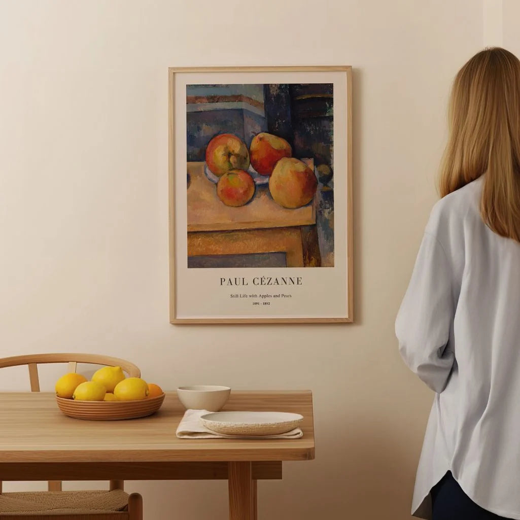 Paul Cézanne – Naturaleza muerta con manzanas y peras Póster