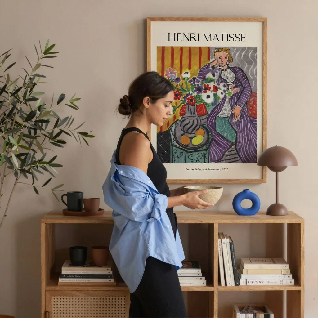 Henri Matisse Póster – Bata morada y anémonas