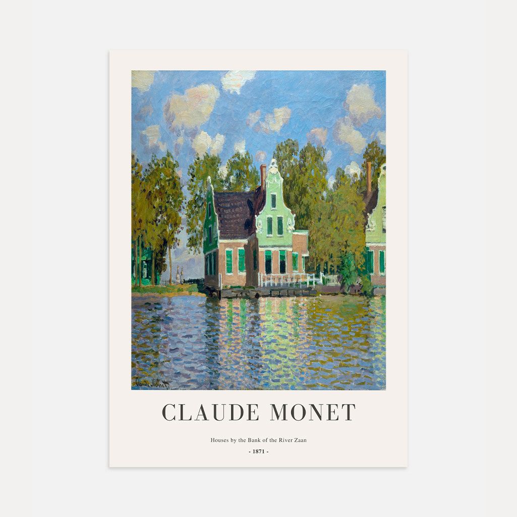 Claude Monet – Casas a orillas del río Zaan (1871) Póster