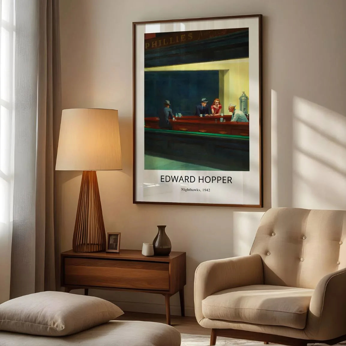 Póster Edward Hopper – Halcones de la noche 1942