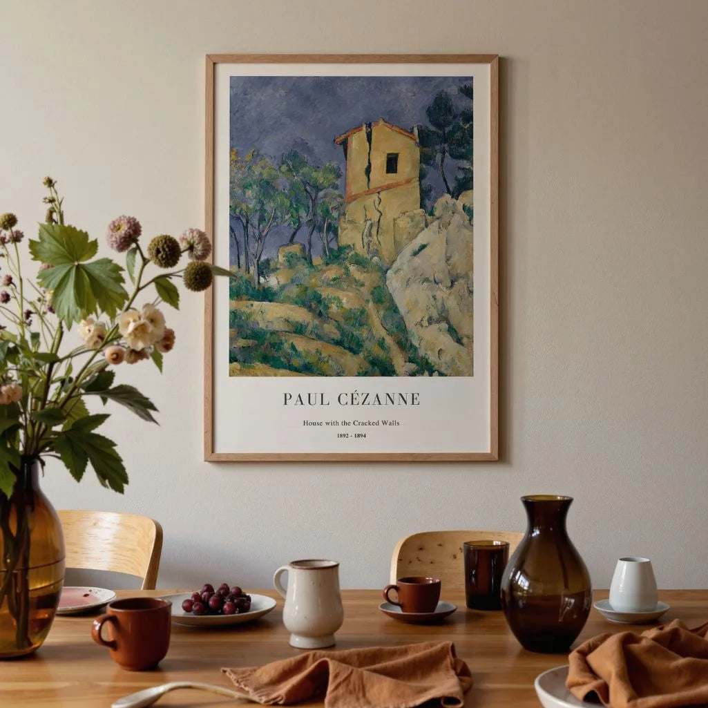 Paul Cézanne – Casa de muros agrietados Póster