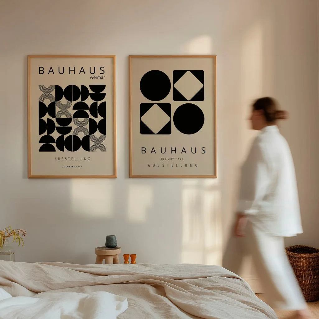 Bauhaus Geometría – Set de 2 pósteres,beige