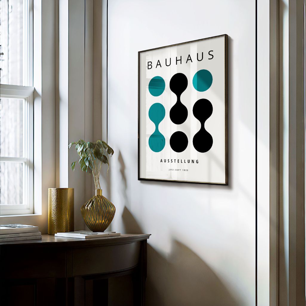 Bauhaus Contraste Turquesa Póster