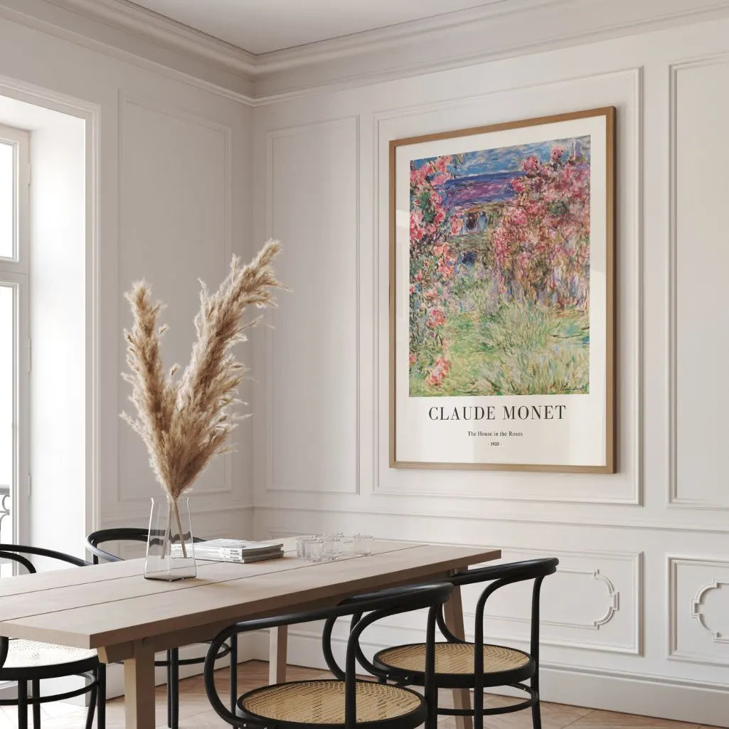 Claude Monet – La casa entre las rosas Póster