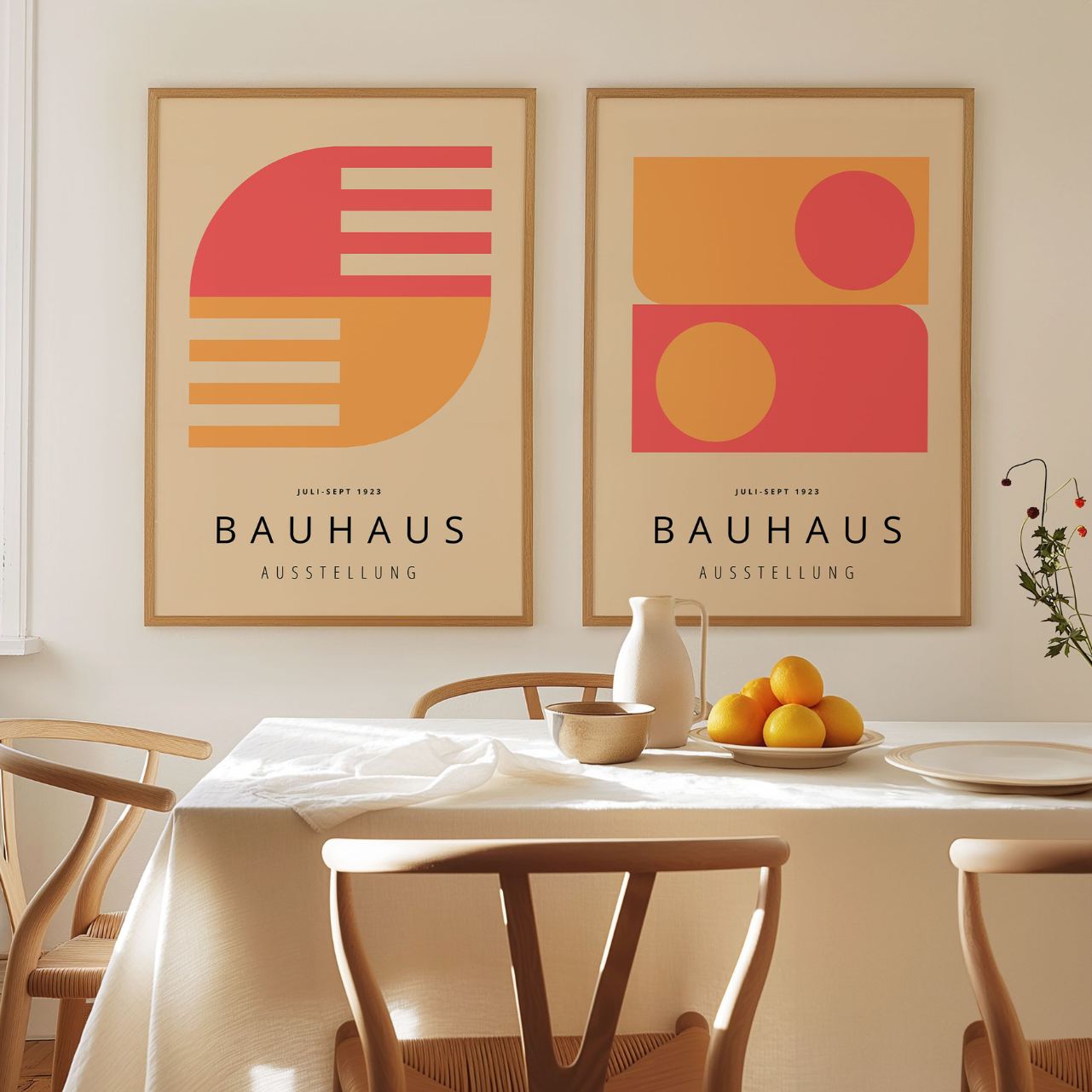 Bauhaus Rosa y amarillo – Set de 2 pósteres