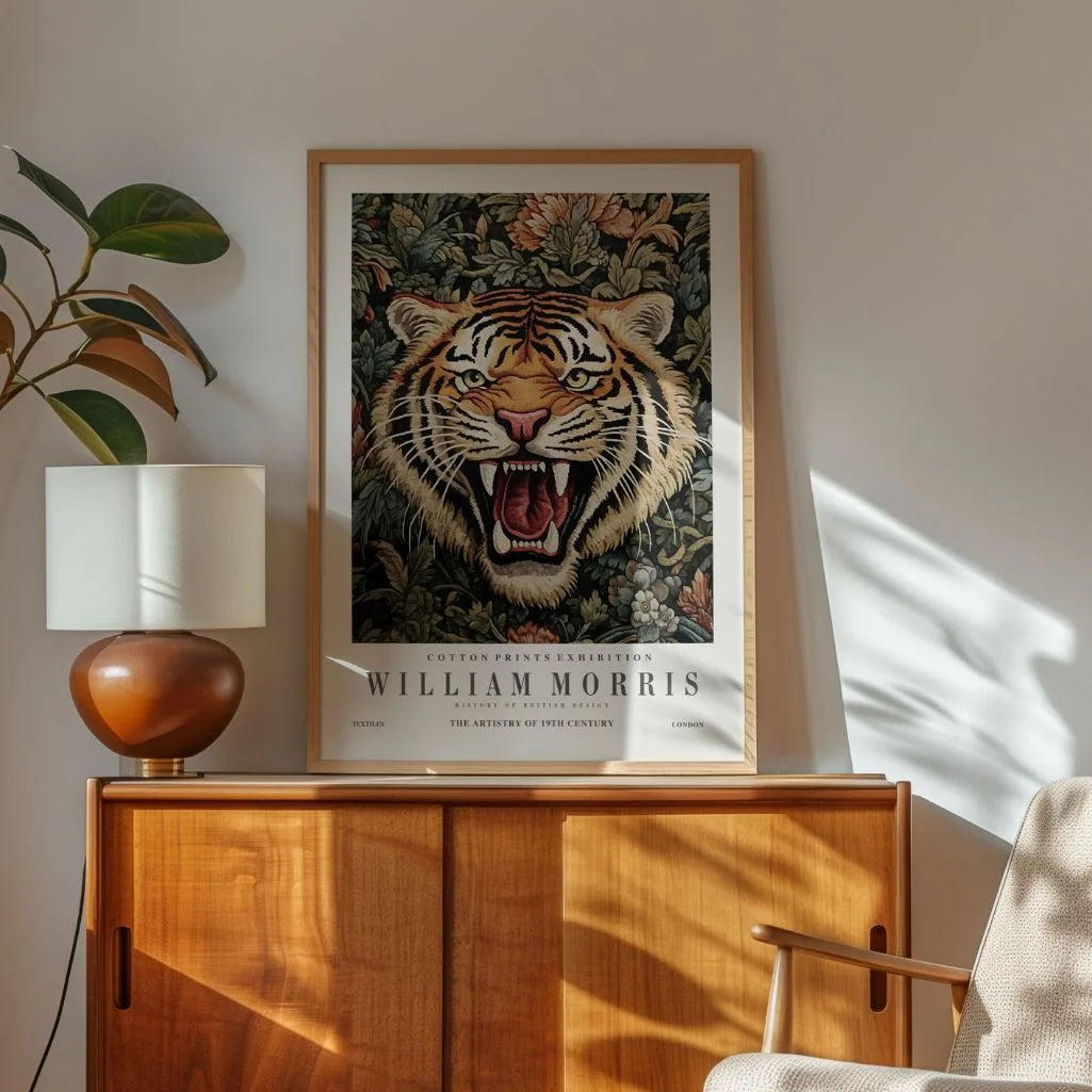 Póster – Tigre sobre Fondo Floral