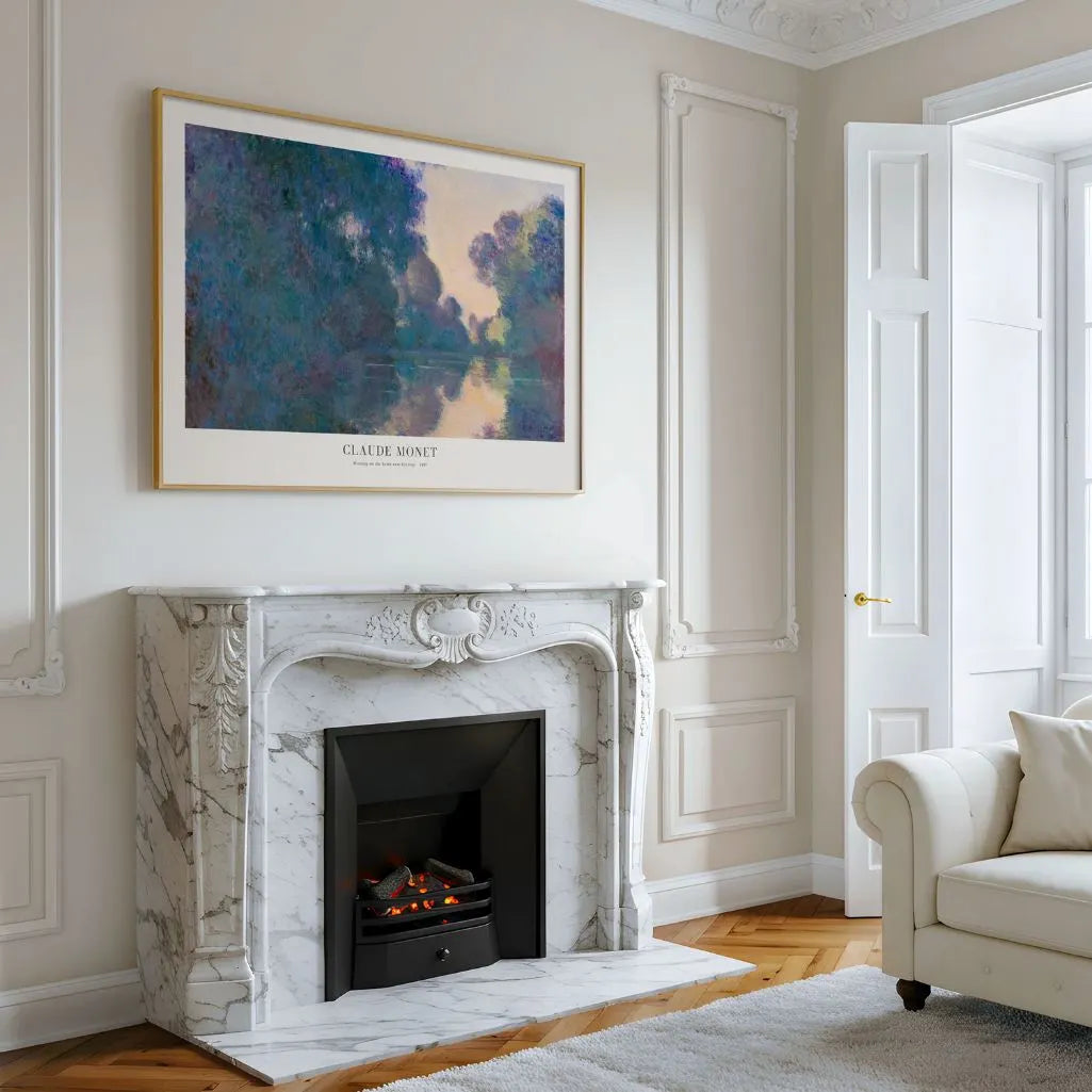 Claude Monet – Mañana en el Sena cerca de Giverny Póster